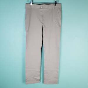 Betabrand Tan Pull On Straight Leg Classic Dress Yoga Pants Size Large Petite